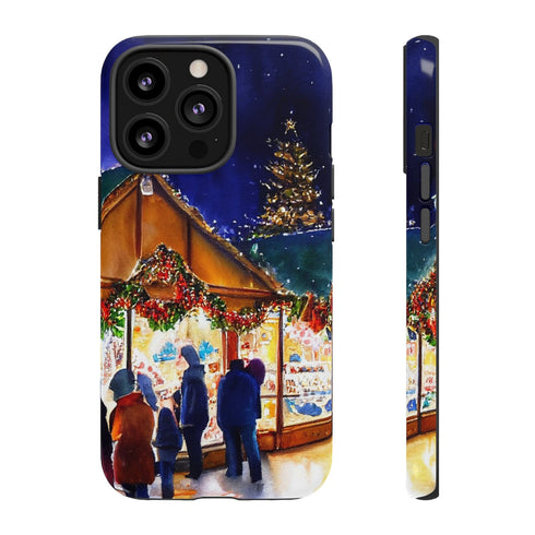 Shopping at the Christmas Market - Impact Resistant Phone Case iPhone 13 Pro Glossy